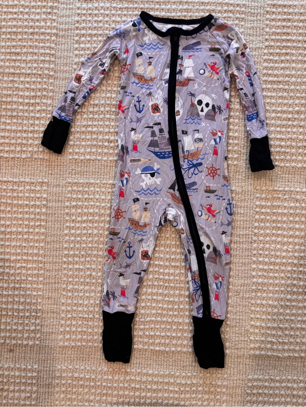 Little Sleepies Pirate’s Map Zippy, Size 12-18 mos